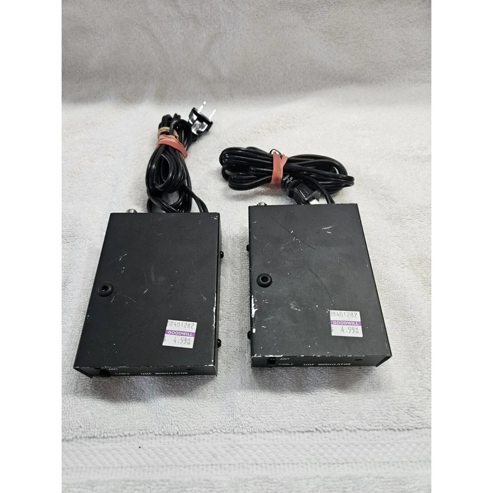 Two Vintage Tv UHF Modulator Antenna Cable Switch